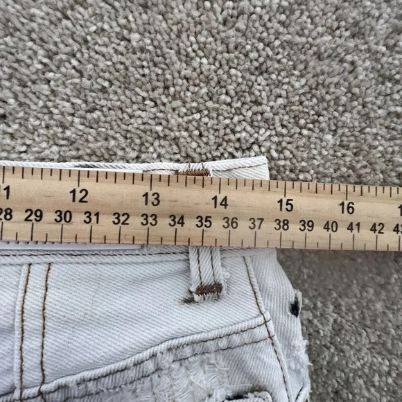 Re/Done Levi’s Womens High Rise Loose Fit Button Fly Jeans White  Cotton Size 25 - Picture 5 of 10